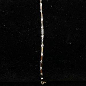 14K White Gold Diamond Ladies 7" Bracelet Box Lock Safety Latch (R035)